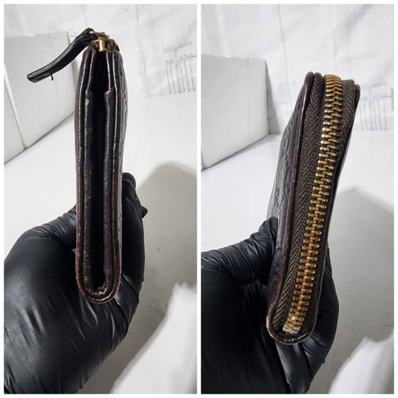 Authentic Gucci Leather Zip Wallet Chocolate Brown - Picture 4 of 10